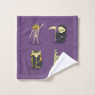 Halloween Skeleton Dracula Mummy Grim Sensenmann Waschlappen
