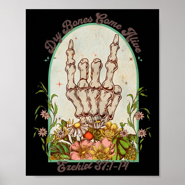 Halloween Skeleton Dry Bones Come Alive Bible Vers Poster (Vorne)