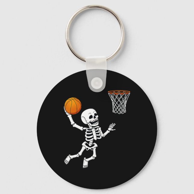 Halloween Skeleton Dunking Basketball Boys Girls K Schlüsselanhänger (Vorderseite)