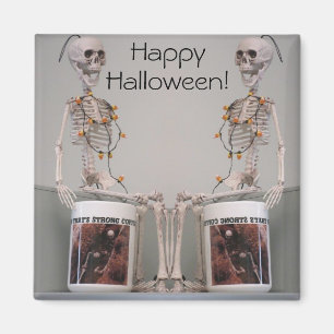 Halloween Skeleton Duo Starker Kaffee entworfen Magnet