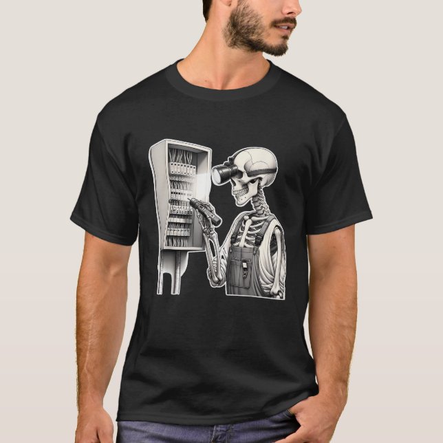 Halloween Skeleton Electrical T-Shirt (Vorderseite)