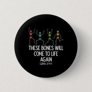Halloween Skeleton Funny Christlich Men Frauen Kin Button