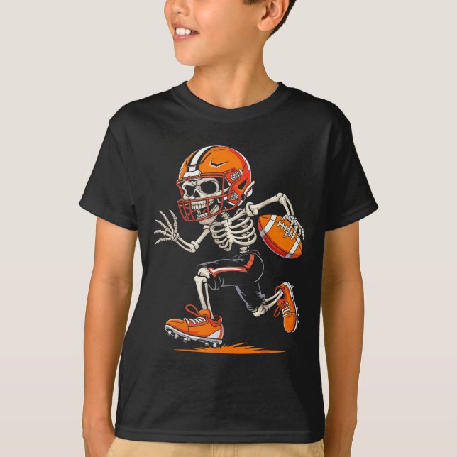 Halloween Skeleton Funny Football Shirt For Teens  (Vorderseite)