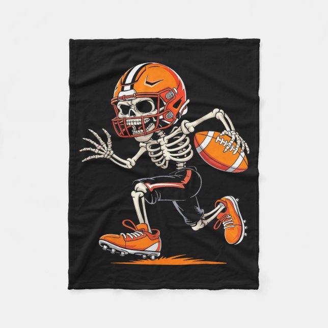 Halloween Skeleton Funny Football Shirt For Teens  Fleecedecke (Vorderseite)