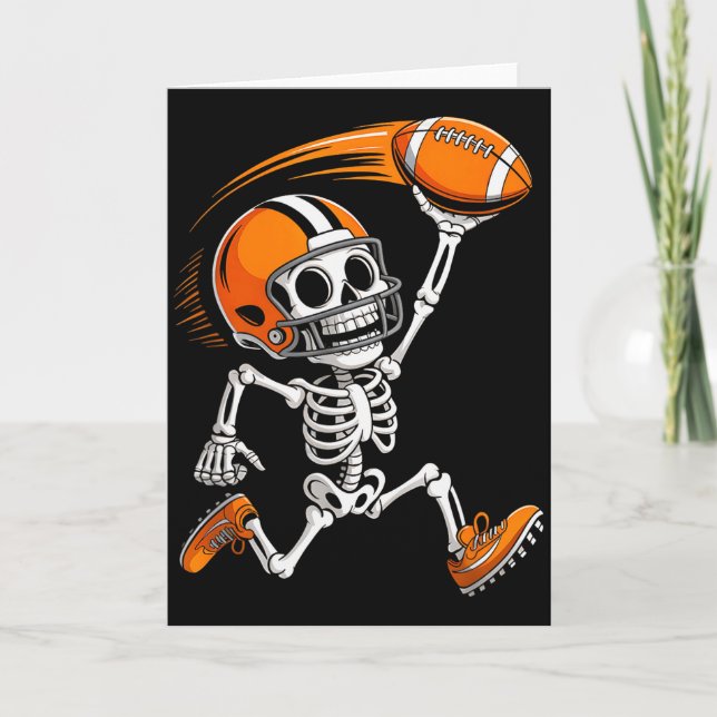 Halloween Skeleton Funny Football Shirt For Teens  Karte (Vorderseite)