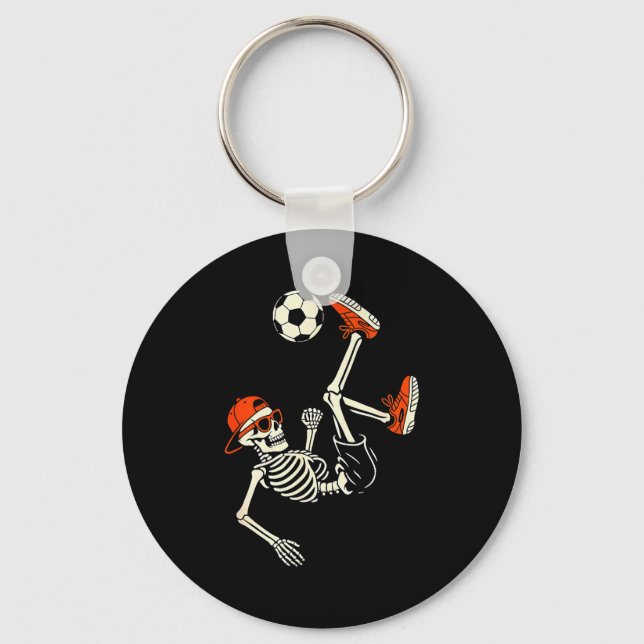 Halloween Skeleton Funny Soccer Shirt For Teens Bo Schlüsselanhänger (Vorderseite)