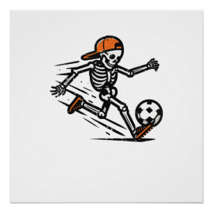 Halloween Skeleton Fußball Fußball Kostüm Männer J Poster