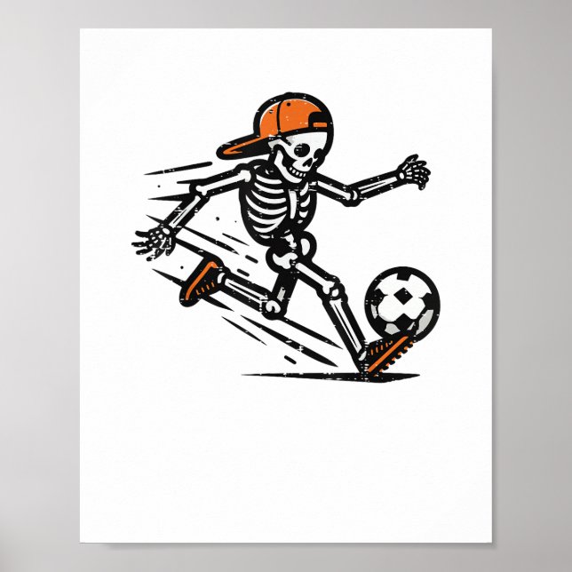 Halloween Skeleton Fußball-Kostüm Männer Poster (Vorne)