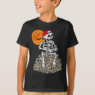 Halloween Skeleton Gamer Boys Kids Teens Gaming 1 T-Shirt