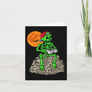 Halloween Skeleton Gamer Boys Kids Teens Gaming Karte