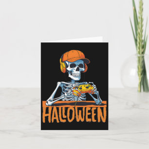 Halloween Skeleton Gamer Funny Video Gaming Boys m Karte