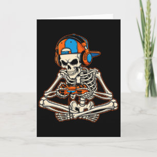 Halloween Skeleton Gamer Gamer Boys Men Kid Karte
