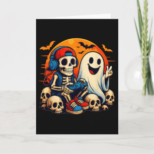Halloween Skeleton Gamer Gamer Boys Men Kid Karte