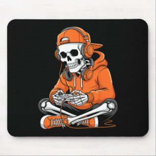 Halloween Skeleton Gamer Gamer Boys Men Kid Mousepad