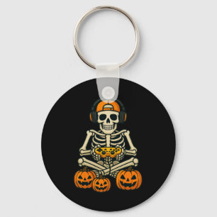 Halloween Skeleton Gamer Gamer Boys Men Kid Schlüsselanhänger