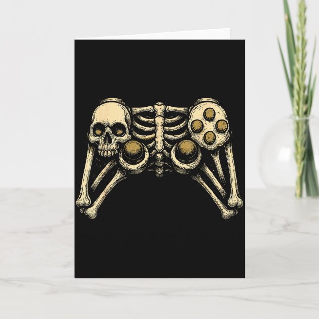 Halloween Skeleton Gamer Gaming Controller Costume Karte (Vorderseite)