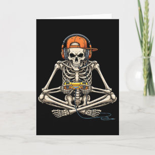 Halloween Skeleton Gamer Gaming Funny Gaming Karte