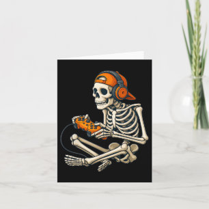 Halloween Skeleton Gamer Headphones Video Gaming C Karte