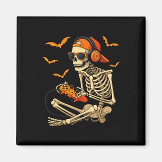 Halloween Skeleton Gamer Video Gaming Boys Männer Magnet