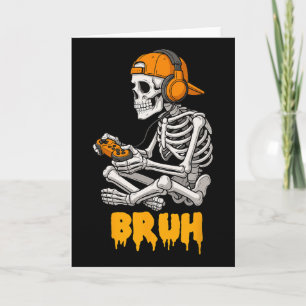 Halloween Skeleton Gamer Video Gaming Funny Skelet Karte