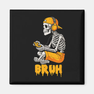 Halloween Skeleton Gamer Video Gaming Funny Skelet Magnet