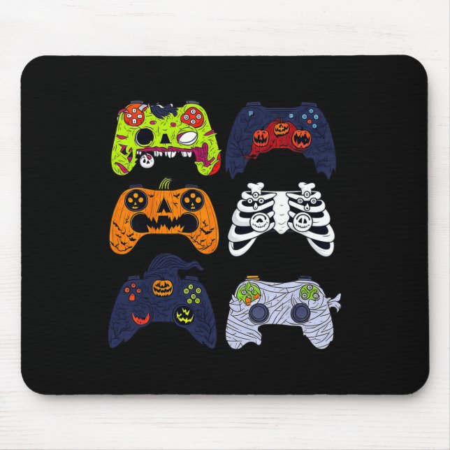 Halloween Skeleton Gaming Controller Zombie Mummy Mousepad (Vorne)