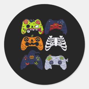 Halloween Skeleton Gaming Controller Zombie Mummy Runder Aufkleber