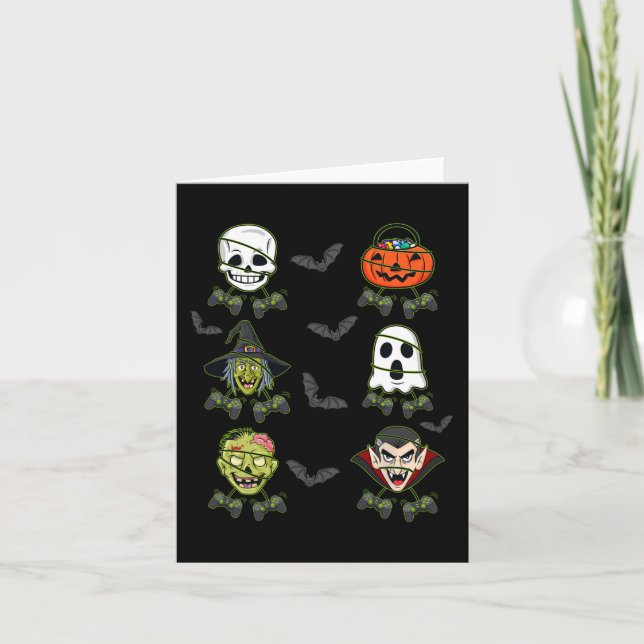 Halloween Skeleton Gaming Witch Vampire Zombie Boy Karte (Vorderseite)
