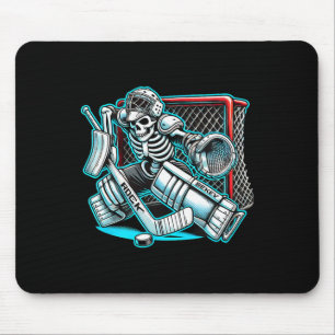 Halloween Skeleton Goalie Hockey Mousepad