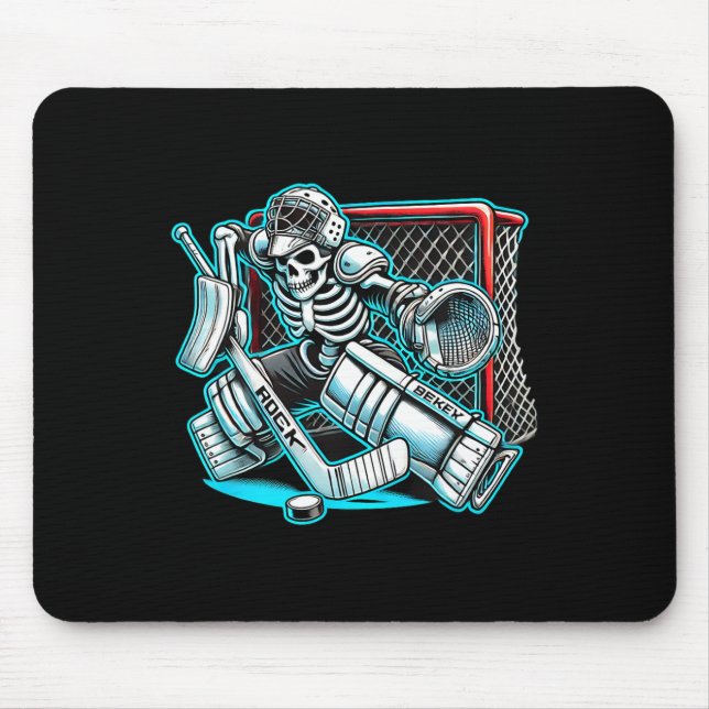 Halloween Skeleton Goalie Hockey Mousepad (Vorne)