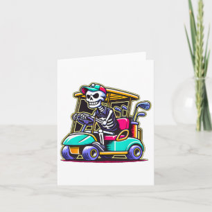 Halloween Skeleton Golf Cart Golfer 1 Karte