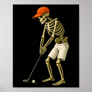 Halloween Skeleton Golf Kostüm Funny Men Boys Kind Poster