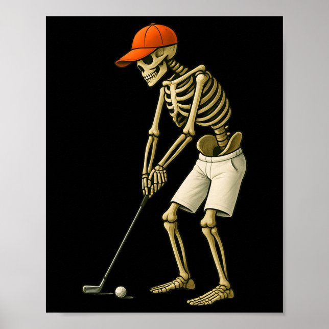 Halloween Skeleton Golf Kostüm Funny Men Boys Kind Poster (Vorne)