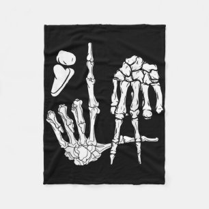 Halloween Skeleton Hand Comma La Punctuation Kamal Fleecedecke