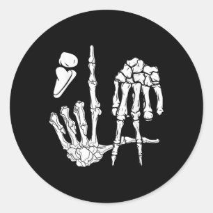 Halloween Skeleton Hand Comma La Punctuation Kamal Runder Aufkleber