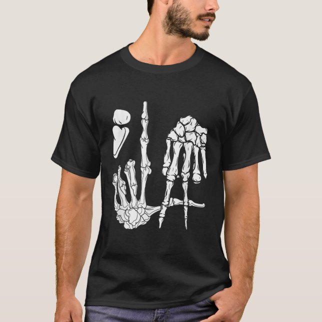Halloween Skeleton Hand Comma La Punctuation Kamal T-Shirt (Vorderseite)