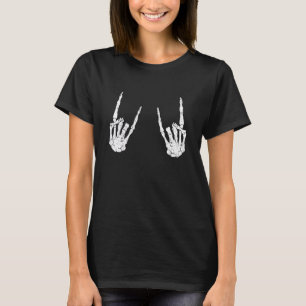 Halloween Skeleton Hand Horns Rock'n'Roll Music 2 T-Shirt