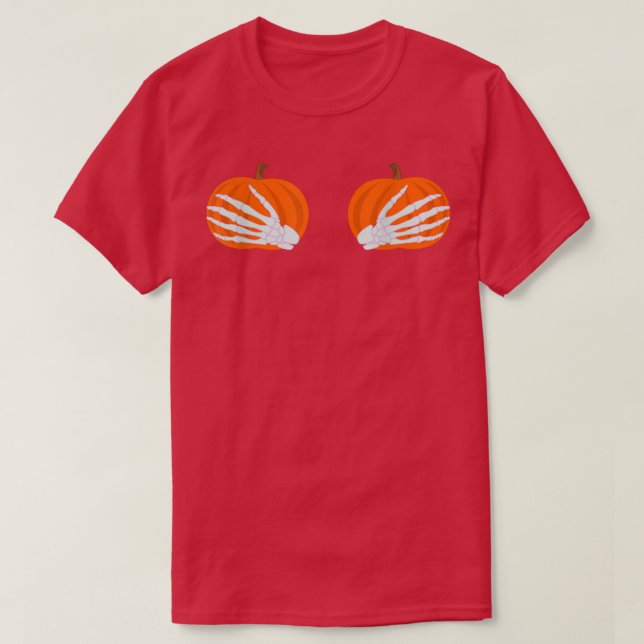 Halloween, Skeleton Hand Pumpkin  T-Shirt (Design vorne)