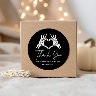 Halloween Skeleton Hands Baby Dusche Runder Aufkleber