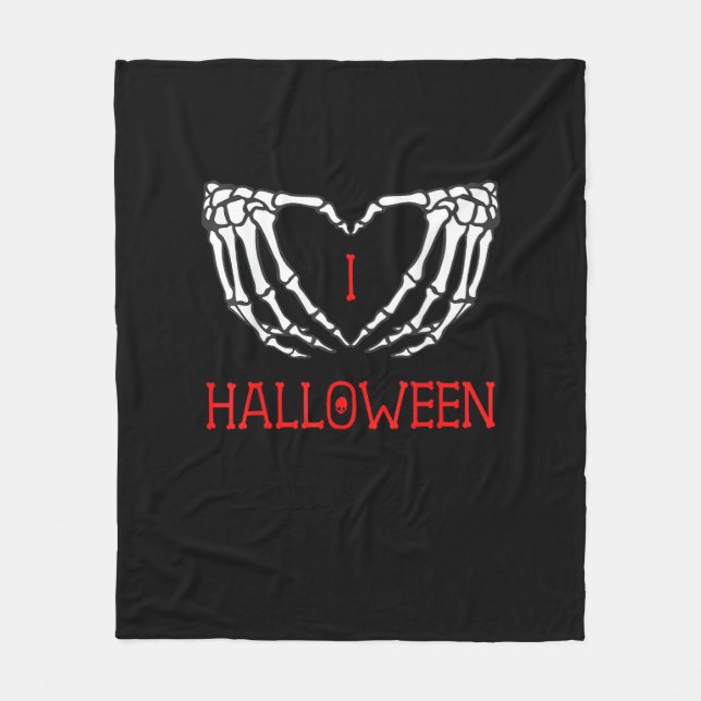 Halloween Skeleton Hands bilden Herz-Gotik Fleecedecke (Vorderseite)
