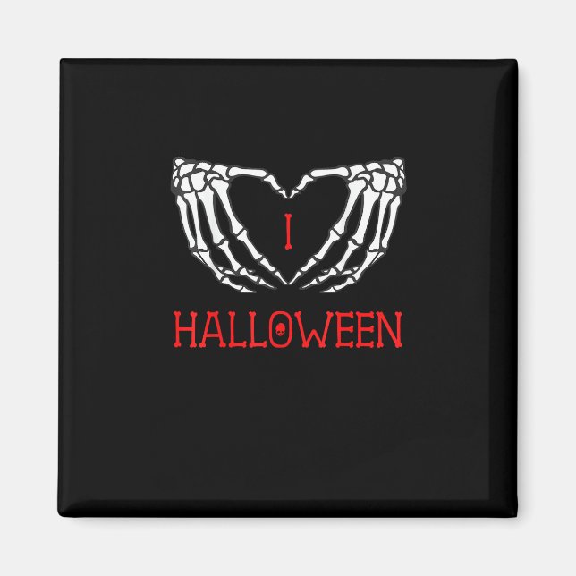 Halloween Skeleton Hands bilden Herz-Gotik Magnet (Vorne)