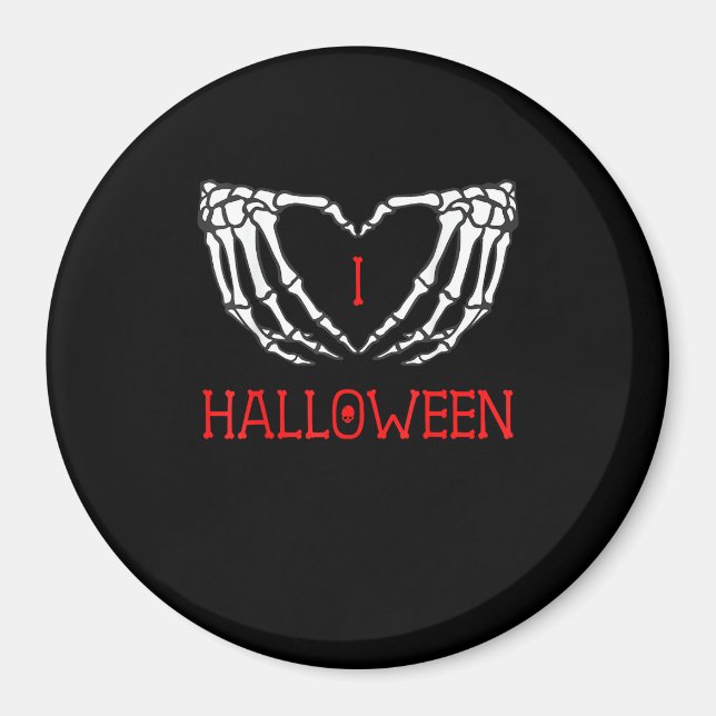 Halloween Skeleton Hands bilden Herz-Gotik Magnet (Vorne)
