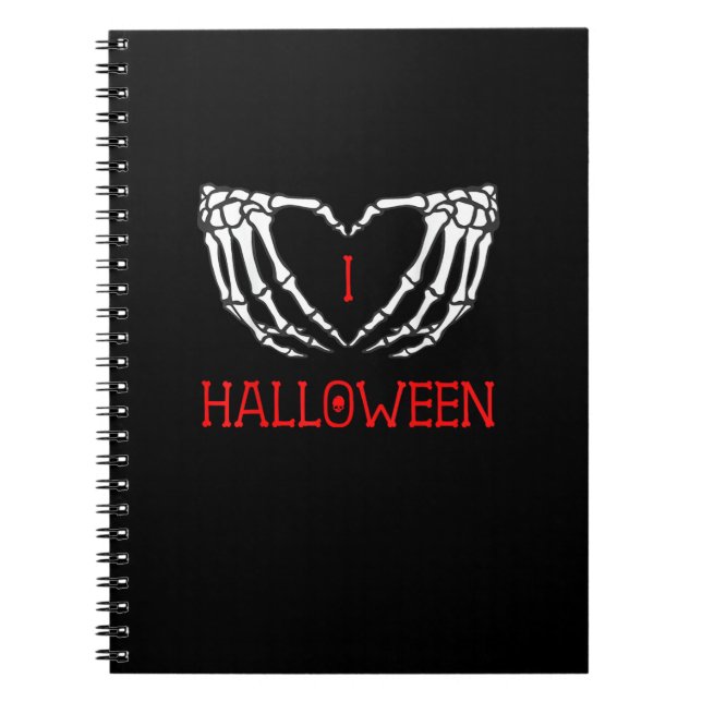 Halloween Skeleton Hands bilden Herz-Gotik Notizblock (Vorderseite)