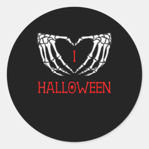 Halloween Skeleton Hands bilden Herz-Gotik Runder Aufkleber