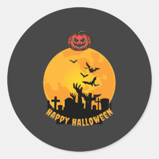 Halloween Skeleton Hands  | Funny Spooky Pumpkin  Runder Aufkleber