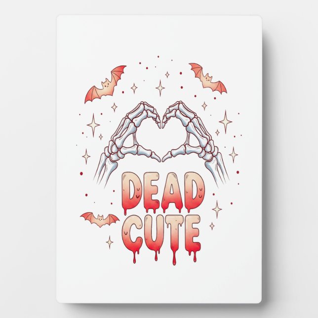 halloween Skeleton Hands Heart, Bats & Blood Fotoplatte (Vorderseite)