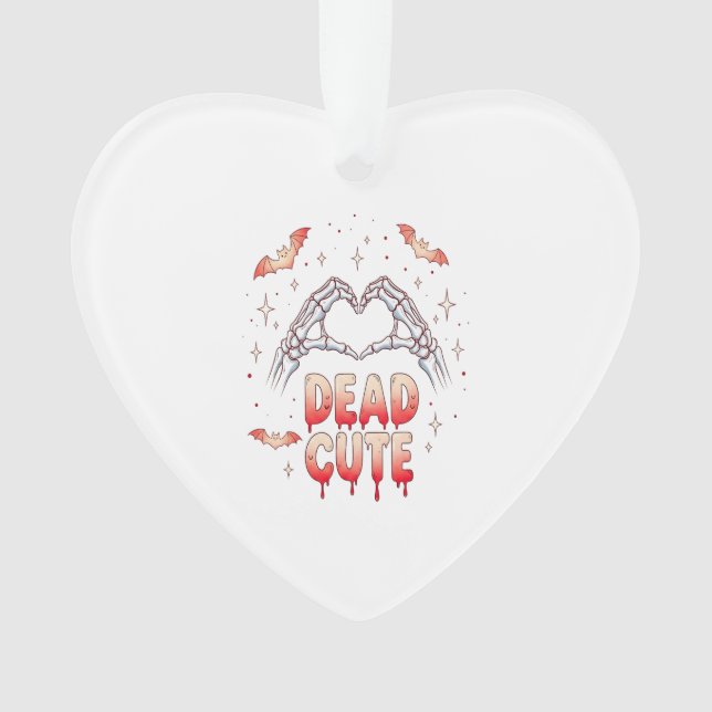 halloween Skeleton Hands Heart, Bats & Blood Ornament (Vorderseite)