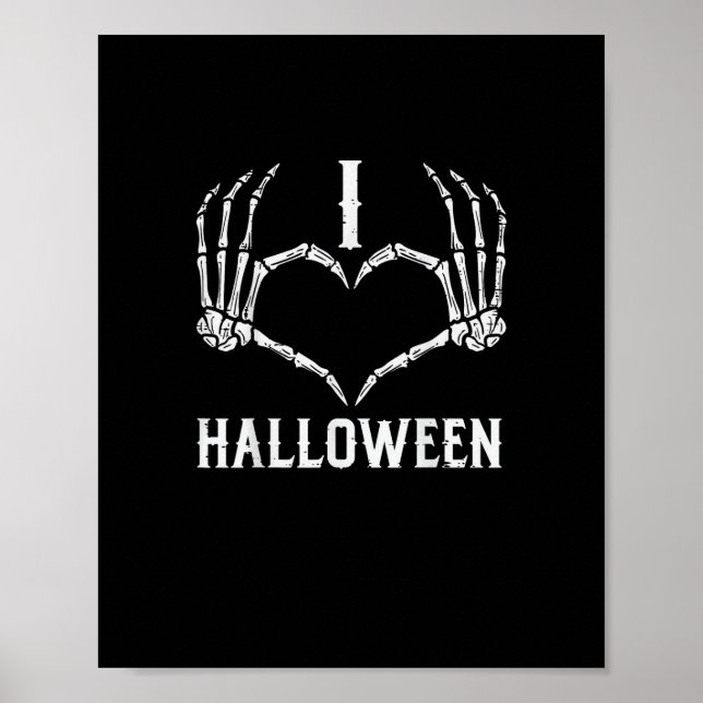 Halloween Skeleton Hands Herz Niedlich Girls Ki Poster (Vorne)