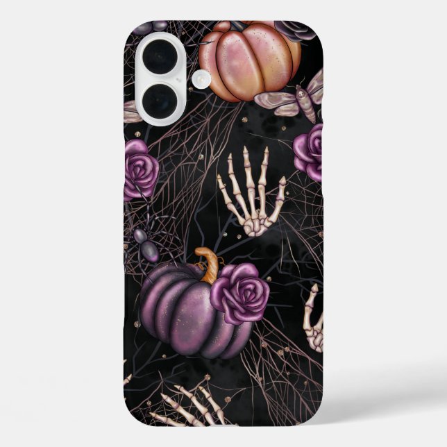 HALLOWEEN SKELETON HANDS PUMPKINS ROSE Case-Mate iPhone HÜLLE (Rückseite)