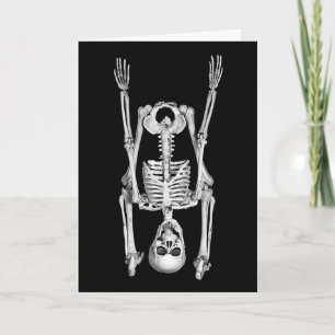 Halloween Skeleton Headstand Karte